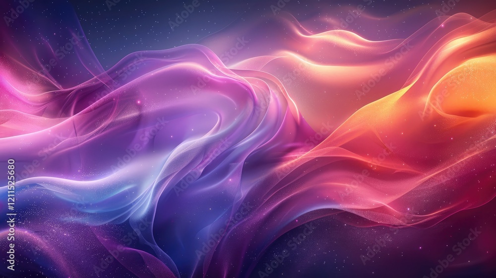Fototapeta premium A vibrant abstract design featuring flowing waves of color and light.