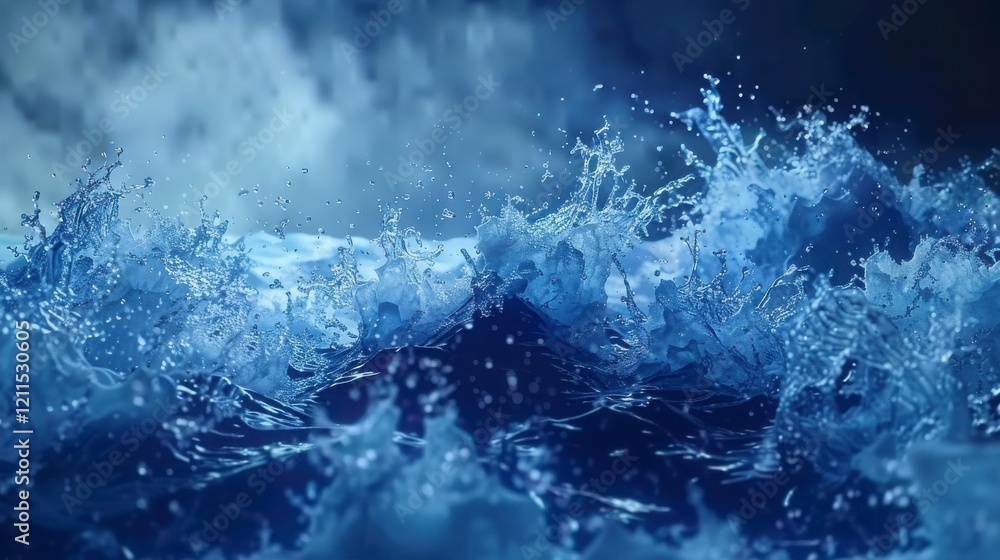 Dynamic Blue Ocean Waves Crashing Against Each Other in a Powerful Display of Nature's Force Dynamic Blue Ocean Waves Crashing Against Each Other in a Powerful Display of Nature's Force