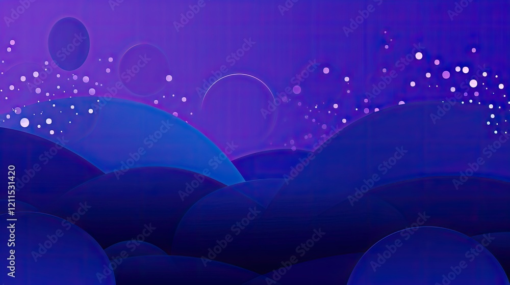 Fototapeta premium Abstract purple background with soft curves and light sparkles, ideal for digital designs.