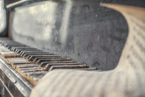 Verstaubtes altes Klavier