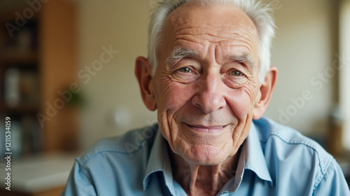Portrait of very old human experiencing memory loss, cognitive impairment, dementia, or Alzheimer disease. deeply wrinkled skin, distant look, mental decline, brain function deterioration