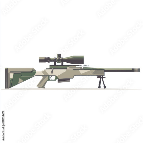 side view of a minimalist sniper gun simple vector