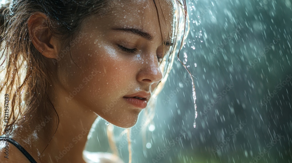 Weather. Woman Sweating Generative AI Weather. Woman Sweating Generative AI