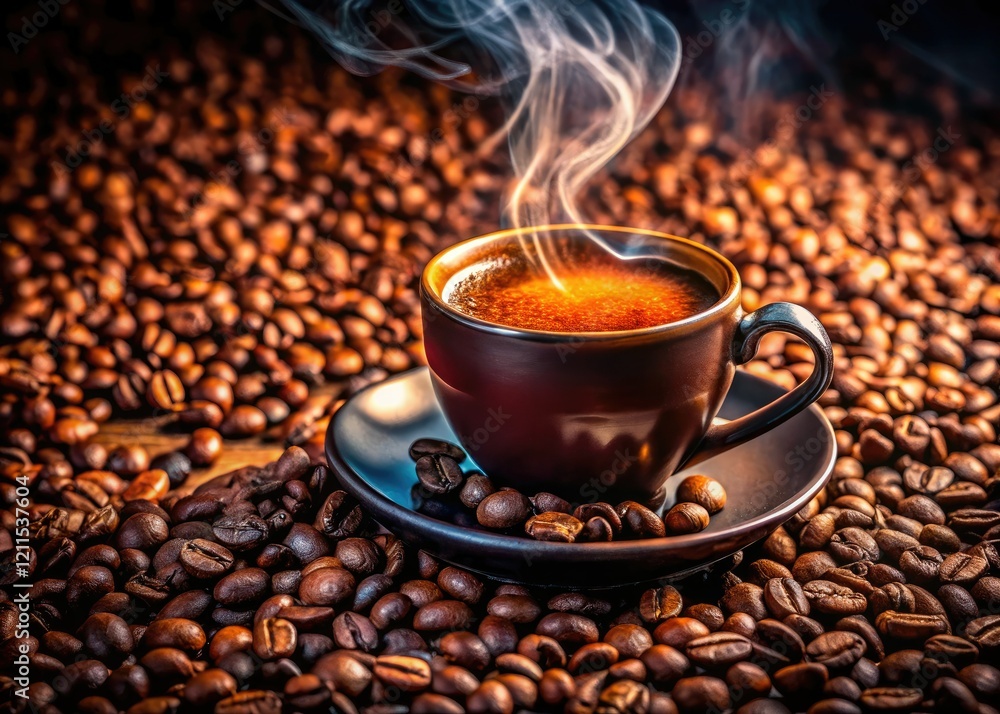 Steaming, rich brown coffee fills the frame, aromatic and inviting. Steaming, rich brown coffee fills the frame, aromatic and inviting.