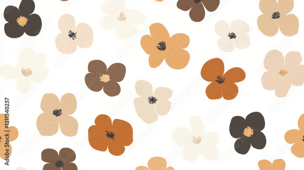 Fototapeta premium Seamless floral pattern with abstract flowers
