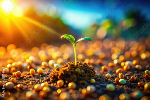 Tiny kingdom, mustard seed's faith, tilt-shift wonder; small beginnings, immense divine power blooms.