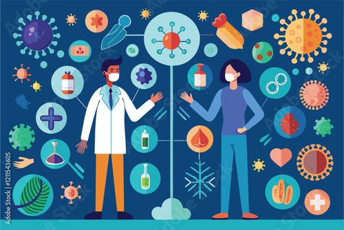 This infographic contrasts innate and adaptive immunity using vibrant visuals for easy comprehension Infographics with difference between innate and acquired immunity,