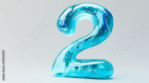 Wallpaper Mural Crystal-clear blue number two, 3D render. Torontodigital.ca