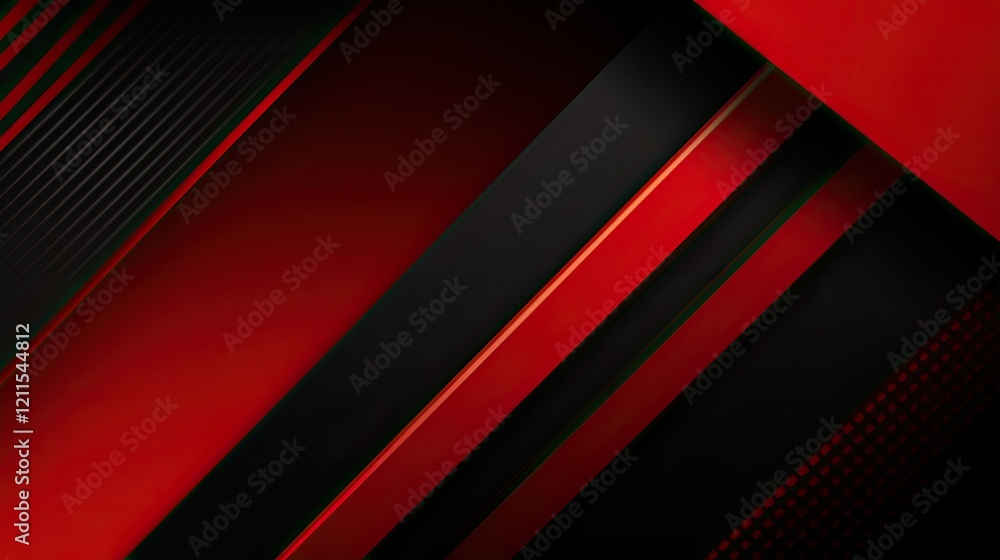 Abstract design featuring red and black geometric shapes and lines. Abstract design featuring red and black geometric shapes and lines.