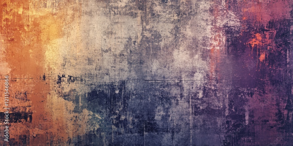 Abstract grunge texture featuring warm orange, deep purple, and muted gray tones with a weathered and vintage feel ideal for backdrop design Abstract grunge texture featuring warm orange, deep purple, and muted gray tones with a weathered and vintage feel ideal for backdrop design
