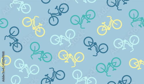 Colorful bicycles pattern background vector design