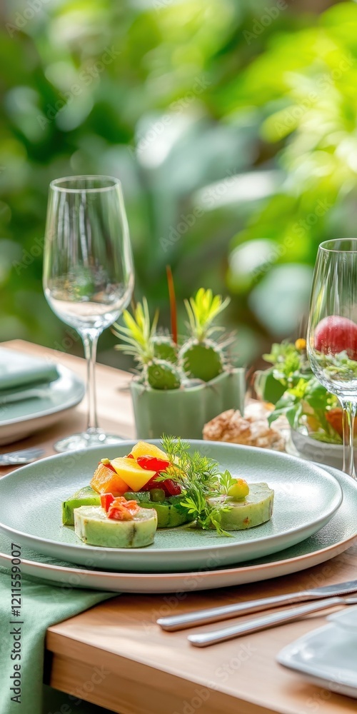 A modern farm-to-table setup featuring fresh produce, rustic decor, and a cozy dining atmosphere. A modern farm-to-table setup featuring fresh produce, rustic decor, and a cozy dining atmosphere.