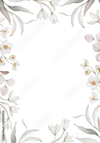 Elegant Floral Greeting Card with White Blossoms