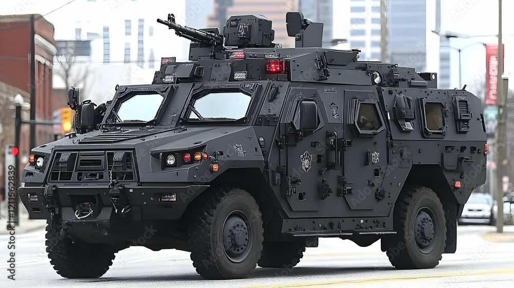 Armored vehicle city patrol street urban security Armored vehicle city patrol street urban security