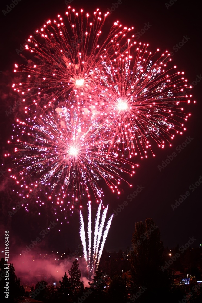 New Year Digital Design Image with Fireworks, Generative AI New Year Digital Design Image with Fireworks, Generative AI