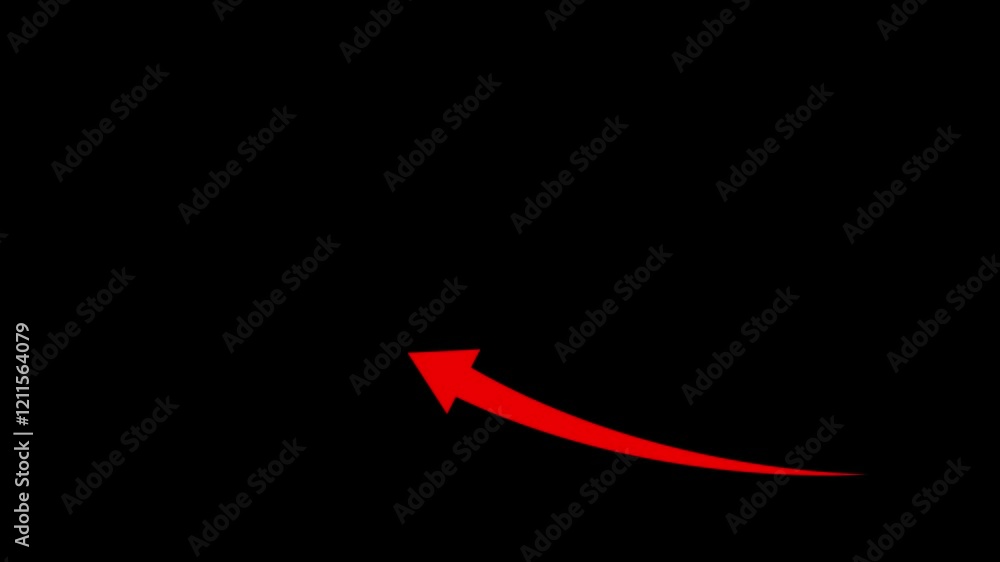 Glossy Red Arrow Going Up – Business Cartoon Animation on Black Background Glossy Red Arrow Going Up – Business Cartoon Animation on Black Background