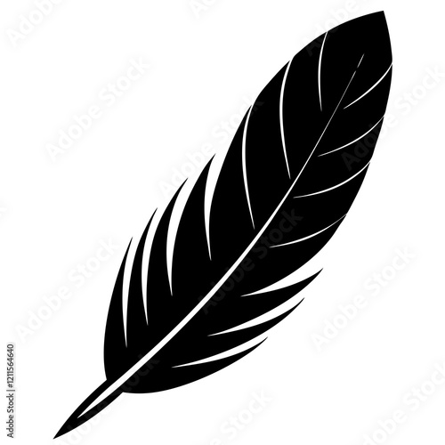A simple feather silhouette vector illustration