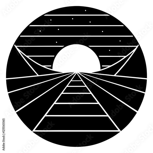 A concave horizon line silhouette vector illustration