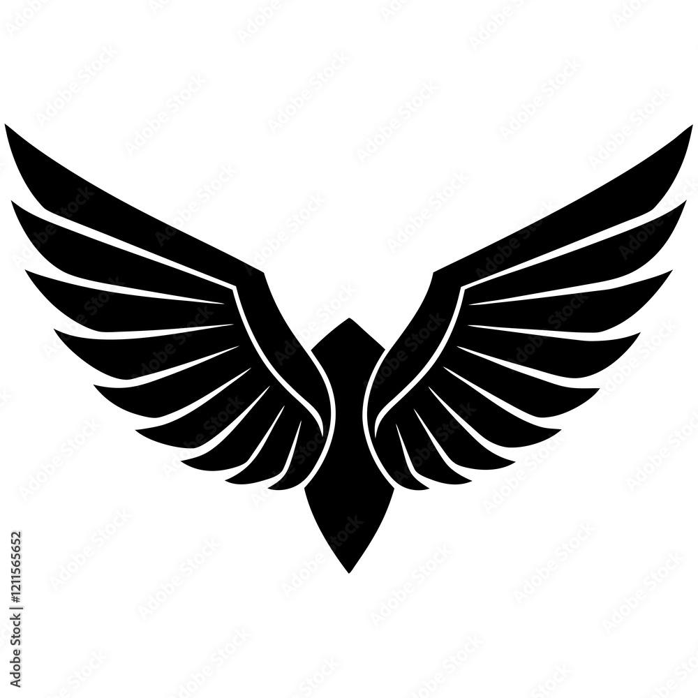 Fototapeta premium Wing fold silhouette vector illustration