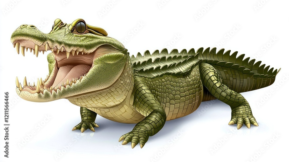 Green Crocodile with Open Mouth Green Crocodile with Open Mouth