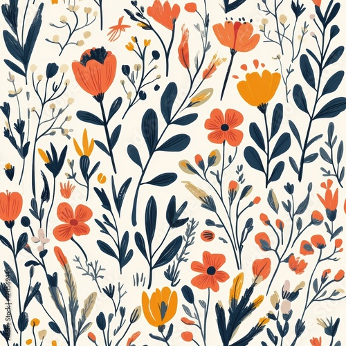 Vibrant floral patterns nature digital art studio close-up botanical inspiration