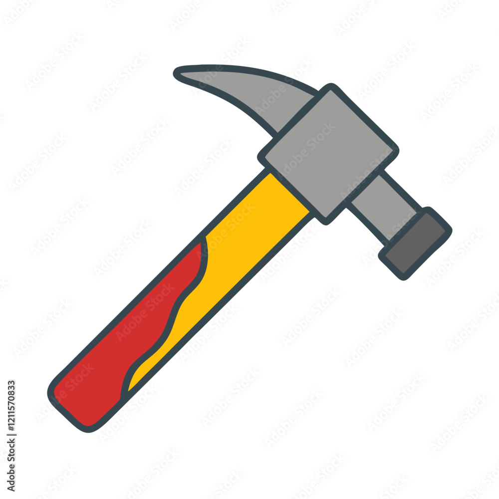 Hammer Icon illustration on white background Hammer Icon illustration on white background