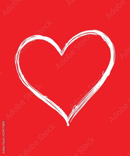 Hand-Drawn Heart T-Shirt Design in Bold Valentine's Day Colors.