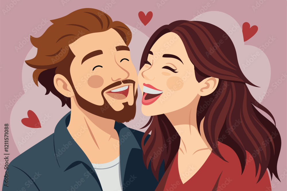 A couple enjoys their time together, smiling, laughing, and playfully biting their lips in a fun, loving interaction, Kiss, smile, talk, lip bite, Expression of various emotions, A couple enjoys their time together, smiling, laughing, and playfully biting their lips in a fun, loving interaction, Kiss, smile, talk, lip bite, Expression of various emotions,