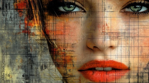 Contemporary Art Collage Digital Background, Generative AI