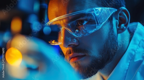 Wallpaper Mural Engineer in a cleanroom inspecting a microchip under magnification, high-tech electronics  Torontodigital.ca