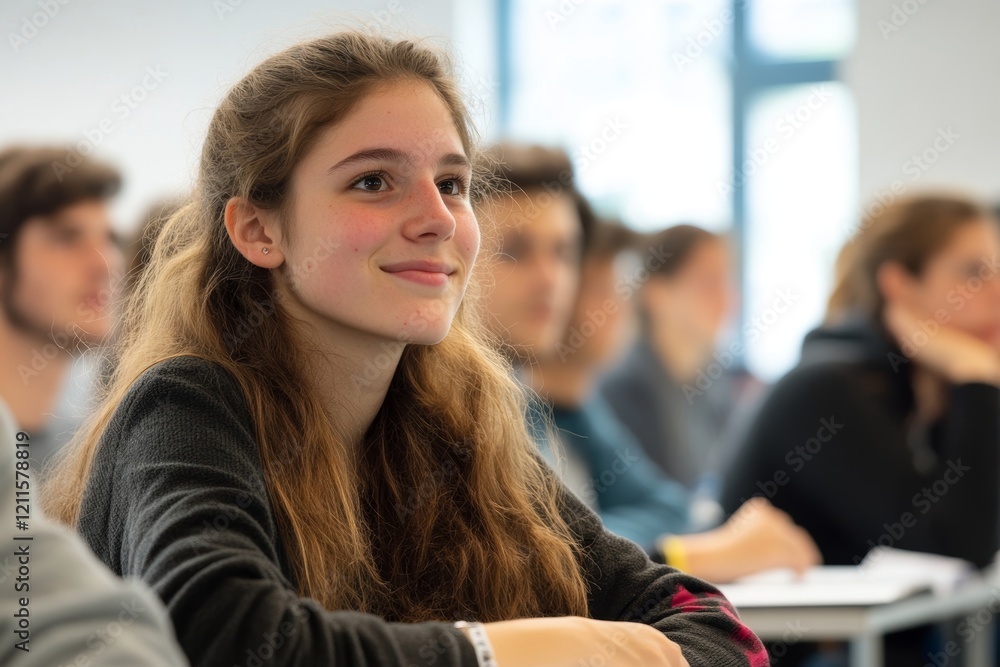 studentin am berlegen, Generative AI studentin am berlegen, Generative AI