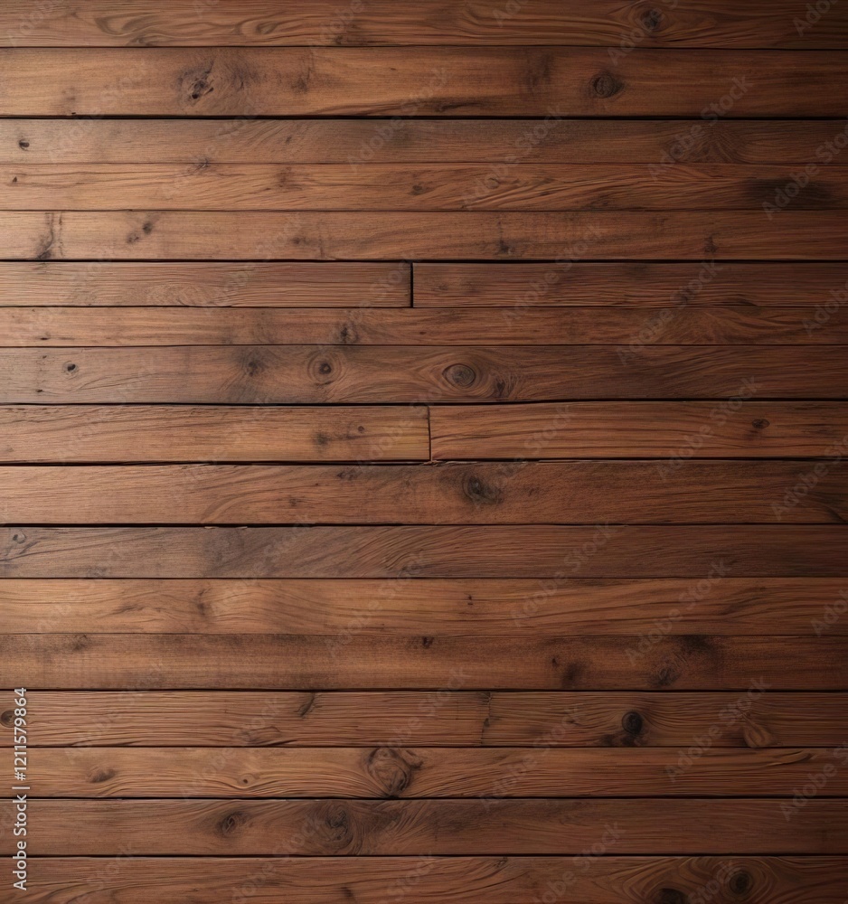 Obraz premium Brown wood plank pattern with subtle shadow effect, wood texture, wood paneling, natural wood finish