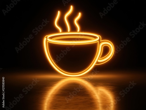 A steaming cup of coffee with rich aroma in a cozy cafe atmosphere photo