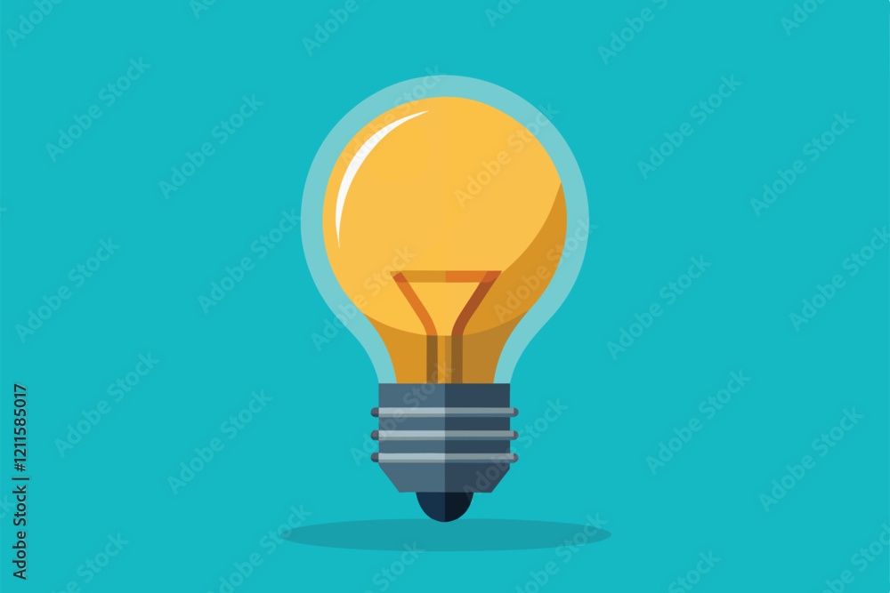 This unique light bulb design offers customization, showcasing creativity against a bright backdrop, Light bulb Customizable Semi Flat Illustration This unique light bulb design offers customization, showcasing creativity against a bright backdrop, Light bulb Customizable Semi Flat Illustration