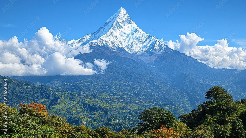 Majestic Himalayan Peak: A Breathtaking View of Annapurna Majestic Himalayan Peak: A Breathtaking View of Annapurna