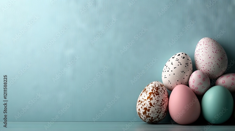 A group of colorful easter eggs sitting on top of a table A group of colorful easter eggs sitting on top of a table