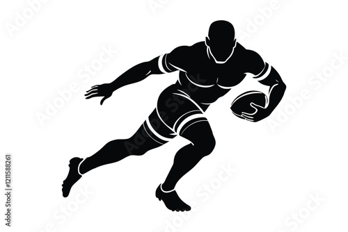 A rugby player silhouette style vector1.eps photo