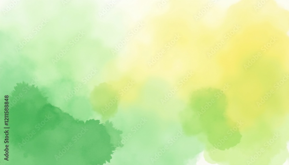 Watercolor abstract background in green and yellow Watercolor abstract background in green and yellow