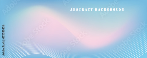 Abstract Gradient Wave Background in Soft Blue and Pink Tones