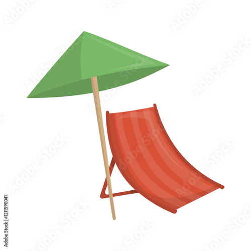 Waterpark Vector Illustration - Relaxing Area