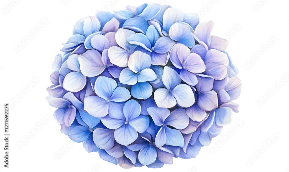Blue hydrangea bloom, floral design, isolated, close-up, garden background, website decor Blue hydrangea bloom, floral design, isolated, close-up, garden background, website decor