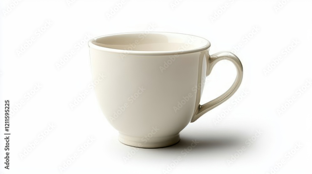 Empty White Ceramic Coffee Cup on White Background for Beverage Use Empty White Ceramic Coffee Cup on White Background for Beverage Use