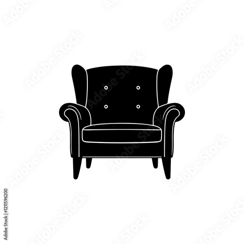 Armchair silhouette vector illustration