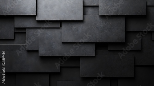 Abstract Dark Grey Rectangular Overlapping Blocks Texture photo