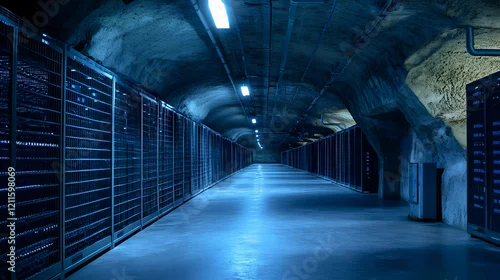 Fototapeta Exploring the Depths: An Enigmatic Underground Data Center