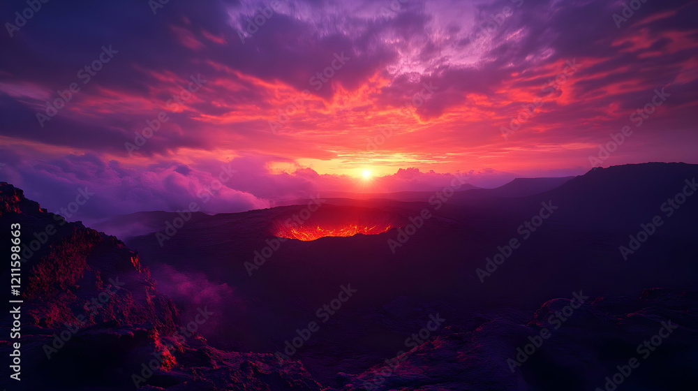 Volcanic Sunset: Fiery Landscape Photography Volcanic Sunset: Fiery Landscape Photography