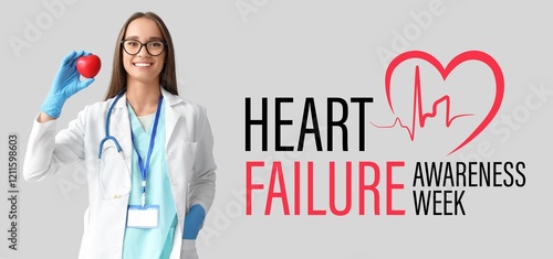 Banner for Heart Failure Awareness Week with female doctor photo