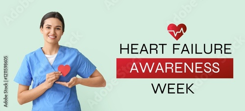 Banner for Heart Failure Awareness Week with female nurse photo