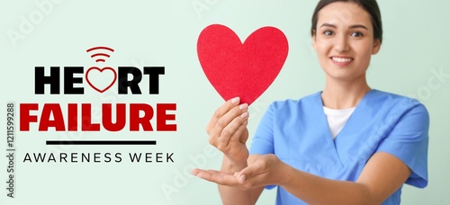 Banner for Heart Failure Awareness Week with female nurse photo