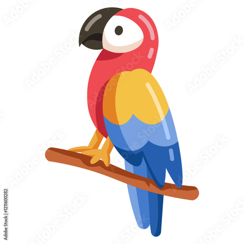 Cute Colorful Little Parrot Illustration